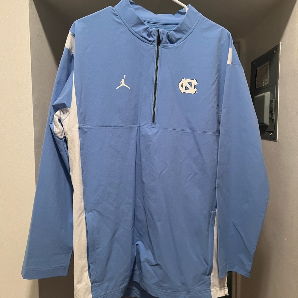 Jordan Light Blue and White Quarter-Zip Pullover UNC